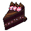 pixel art of a chocolate cake slice